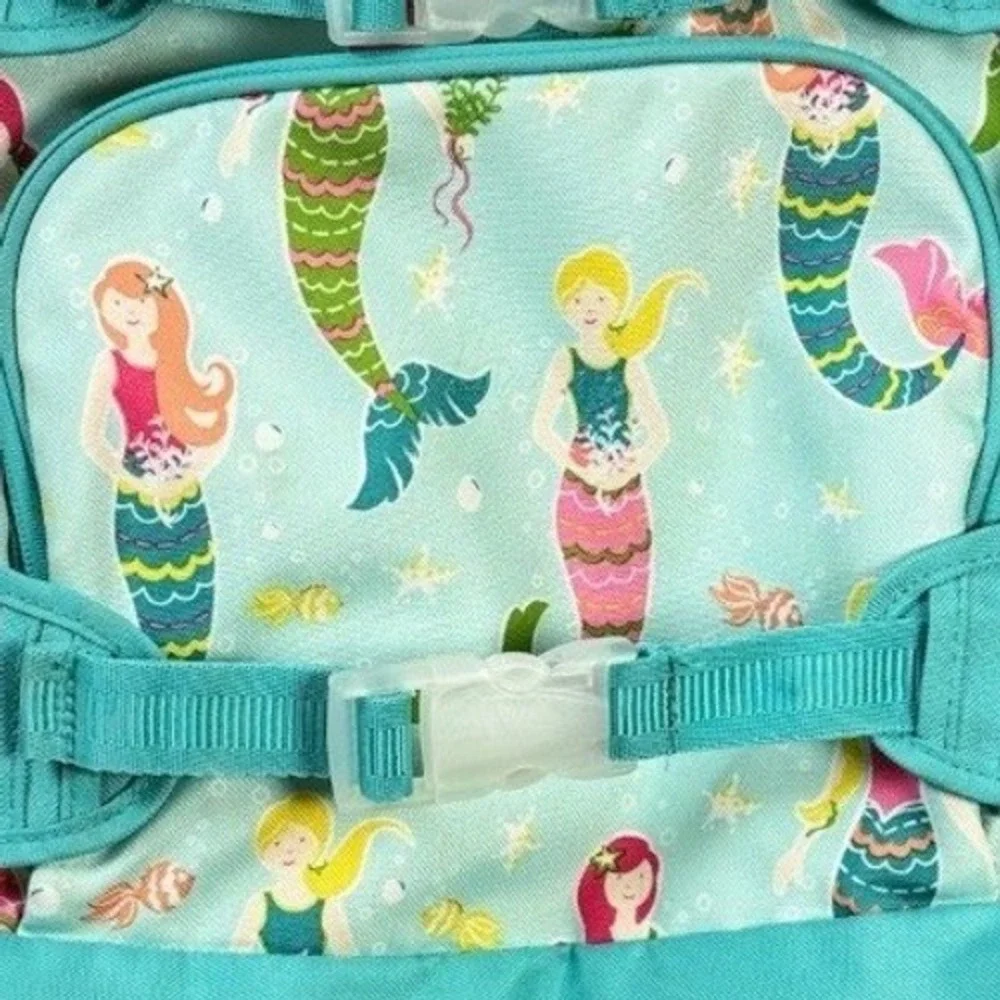 Pottery Barn Kids Girls Mackenzie Backpack Large Aqua Mermaids School Bag
